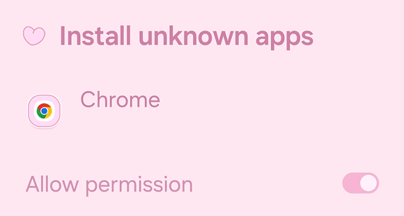 Enable the “download from unknown sources” option